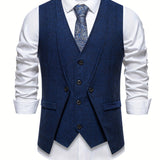 V NECK BUTTON VEST FOR MEN