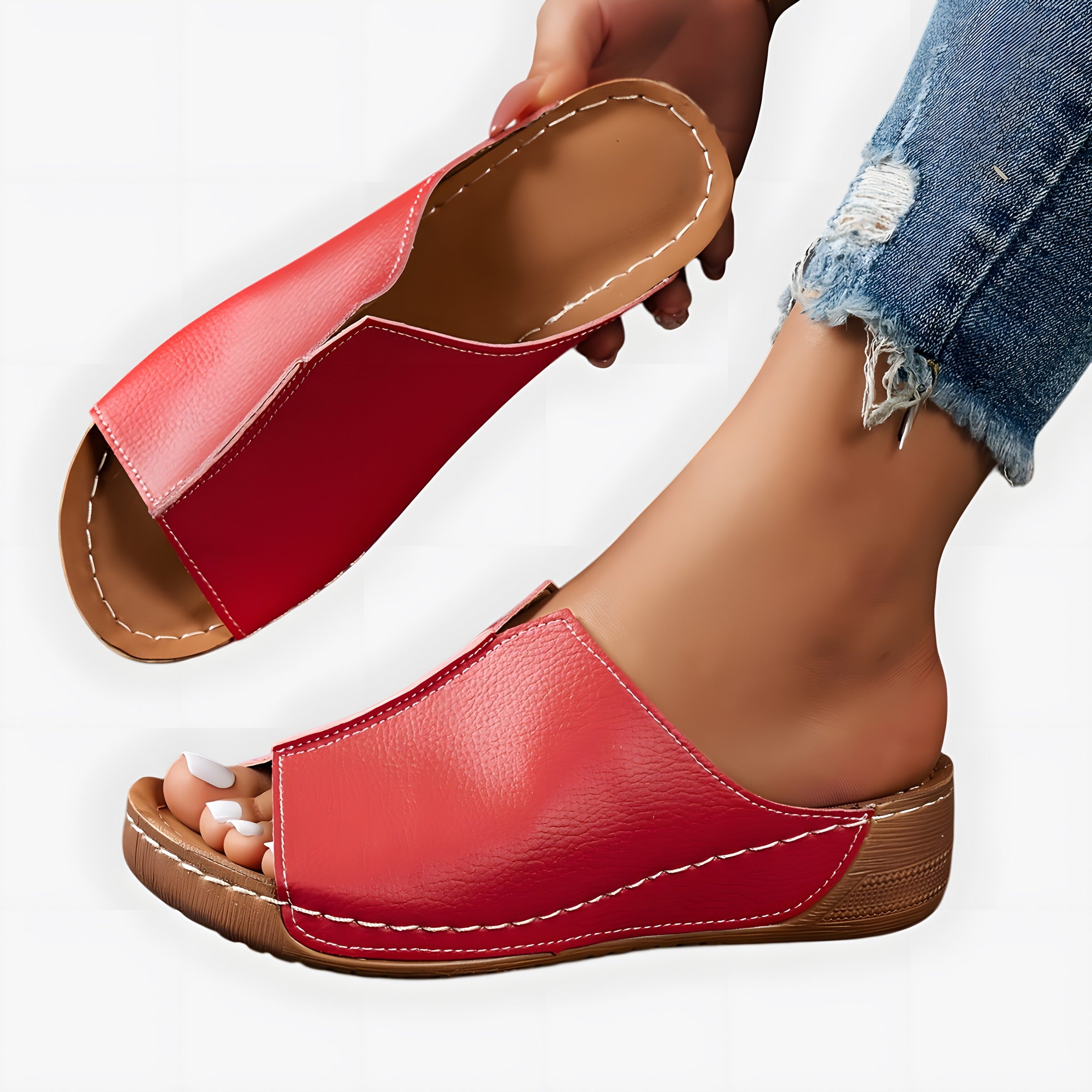 Adira | Sandales orthopédiques femme élégantes Rouge