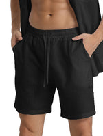 LINEN DRAWSTRING LOOSE SHORTS FOR MEN