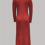 Sarah — Robe Maxi en Tricot Câblé Confortable