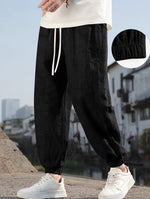 LINEN LOOSE POCKET TROUSERS FOR MEN