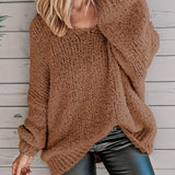 Pénélope | Pull ample en grosse maille à large encolure