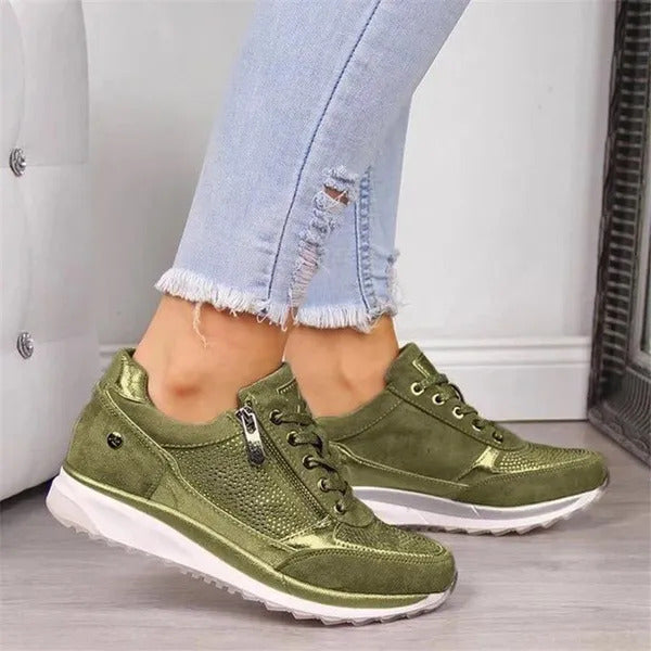 Gabri™ Zip-Up Orthopedic Sneakers Vert, photo studio