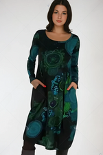 Bernadette | Robe midi imprimée à manches longues et poches