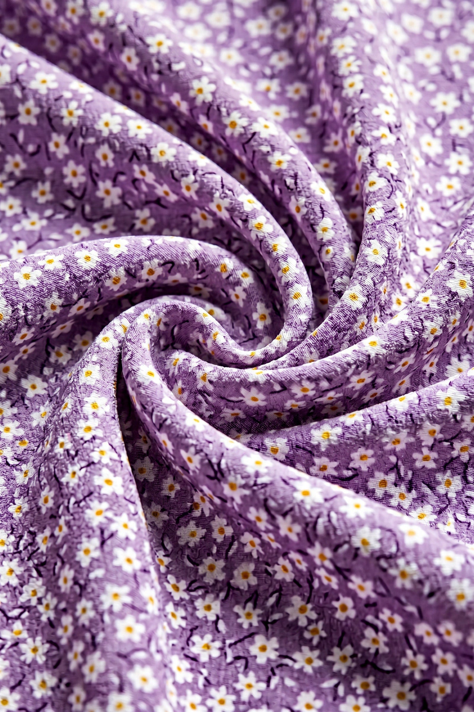 Blouse Florale Élégante Lilas, détail du tissu