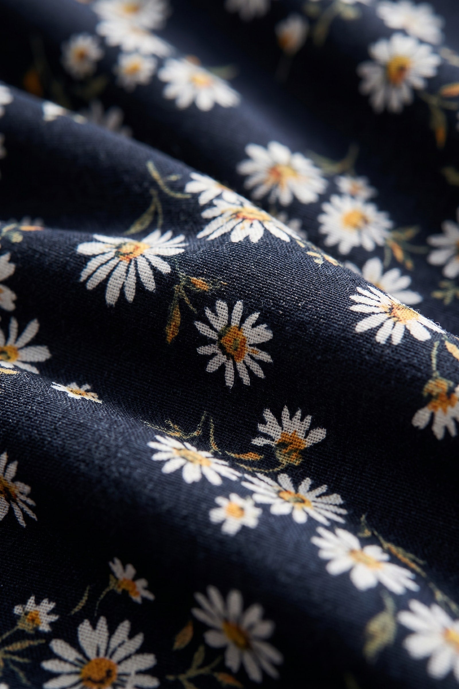 Blouse Florale Élégante Noir, détail du tissu