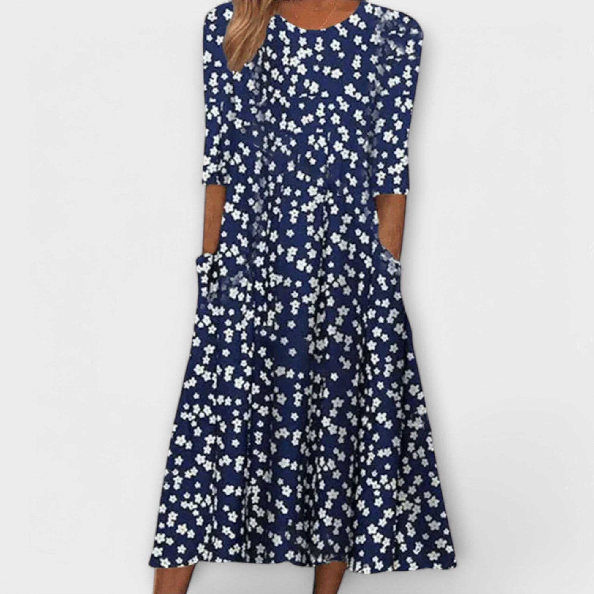 Christina | Robe d'été confortable et polyvalente Bleu