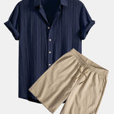 Ensemble Capucine — chemise texturée froissée & short texturé froissé à cordon