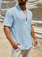 LINEN V-NECK SHIRT FOR MEN