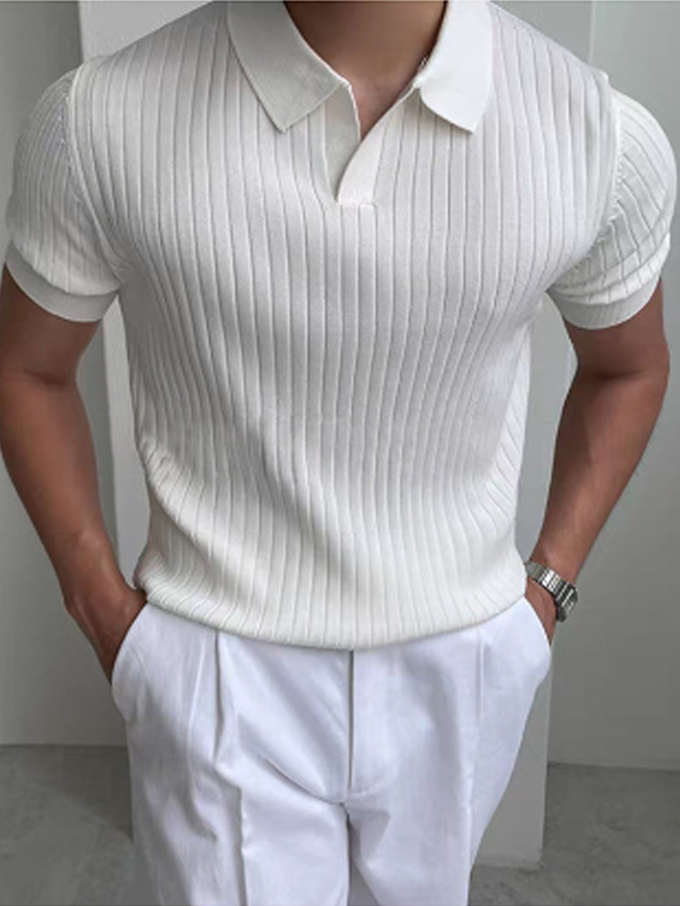 BUTTON STAND COLLAR SHIRT FOR MEN