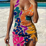 Fiesta | Tankini graphique fleuri avec short, effet ventre plat