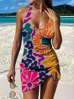 Fiesta | Tankini graphique fleuri avec short, effet ventre plat