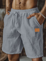 WOVEN LINEN SHORTS FOR MEN