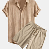 Ensemble Capucine — chemise texturée froissée & short texturé froissé à cordon