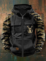 CLEAN MULTI-POCKET ZIP HOODIE FOR MEN