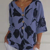 Noëlle | Blouse fleurie à col V
