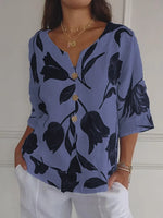 Noëlle | Blouse fleurie à col V