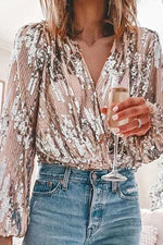 Tiphaine | Blouse à sequins et col V