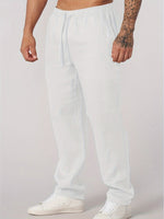 DRAWSTRING LINEN TROUSERS FOR MEN