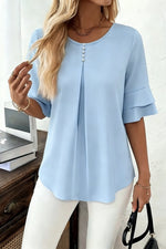 Colette | Blouse à volants et manches évasées