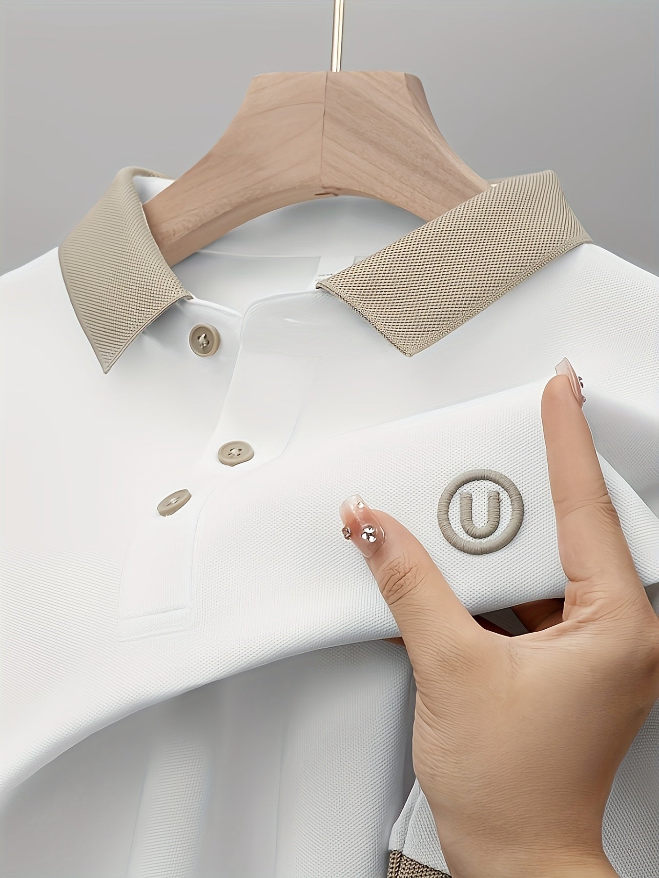 EMBROIDERED LAPEL SHIRT FOR MEN