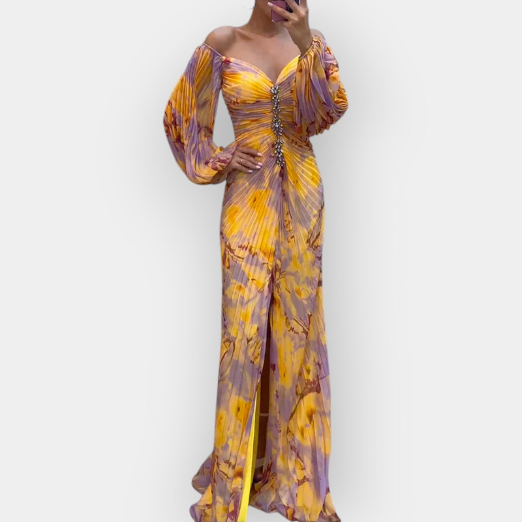 Robe à fente Jaune