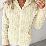Marie | Sweat zippé à capuche en maille torsadée