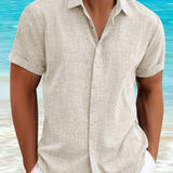 LINEN LAPEL SHIRT FOR MEN