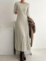 Robe Maxi en Tricot Câblé Confortable