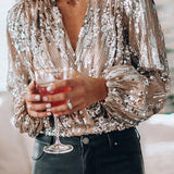 Tiphaine | Blouse à sequins et col V