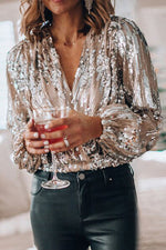 Tiphaine | Blouse à sequins et col V