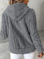 Marie | Sweat zippé à capuche en maille torsadée