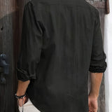 LINEN BLEND BUTTON SHIRT FOR MEN