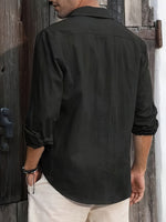 LINEN BLEND BUTTON SHIRT FOR MEN