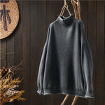 Élisabeth | Pull à col montant en maille gaufrée