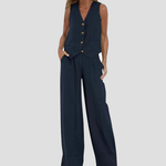Aira - Ensemble Gilet Boutonné & Pantalon Large