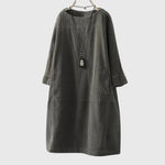 Grace — Robe Midi en Velours Côtelé Détendue
