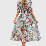 Merlin — Robe Midi Florale Flatteuse