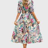 Merlin — Robe Midi Florale Flatteuse