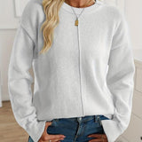Adèle | Pull à col rond et surpiqûre décorative