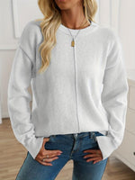 Adèle | Pull à col rond et surpiqûre décorative