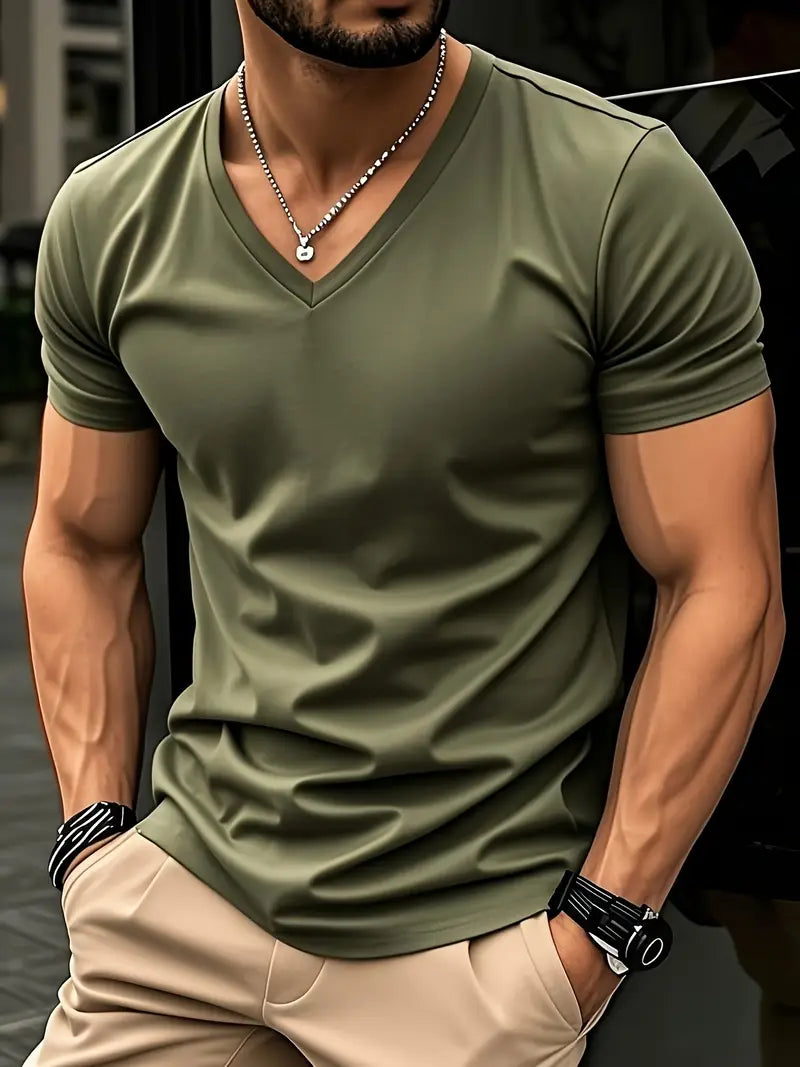 CASUAL V-NECK T-SHIRT FOR MEN