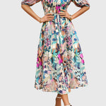 Merlin — Robe Midi Florale Flatteuse
