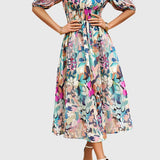 Merlin — Robe Midi Florale Flatteuse