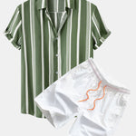 Ensemble Clotilde — chemise à imprimé rayé & short de bain