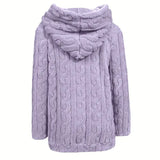 Marie | Sweat zippé à capuche en maille torsadée