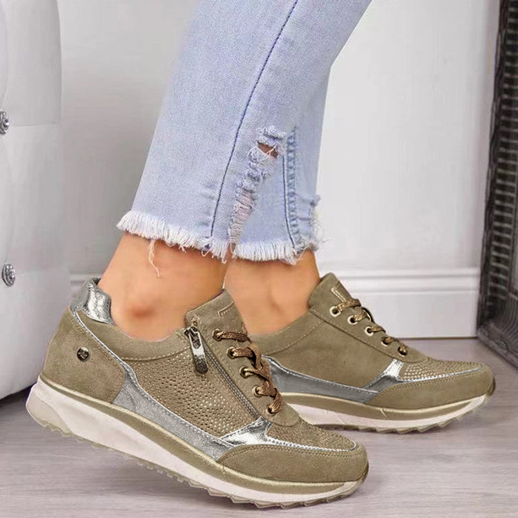 Clarisse | Baskets orthopédiques à fermeture éclair Beige, photo studio