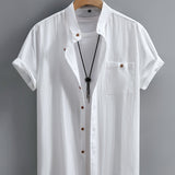 CREW NECK BUTTON SHIRT FOR MEN