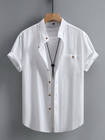 CREW NECK BUTTON SHIRT FOR MEN