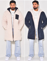 LONG WARM REVERSIBLE COAT FOR MEN